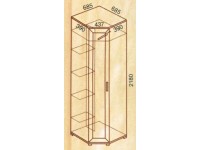 Шкаф угловой равносторонний с телескопической штангой арт.147